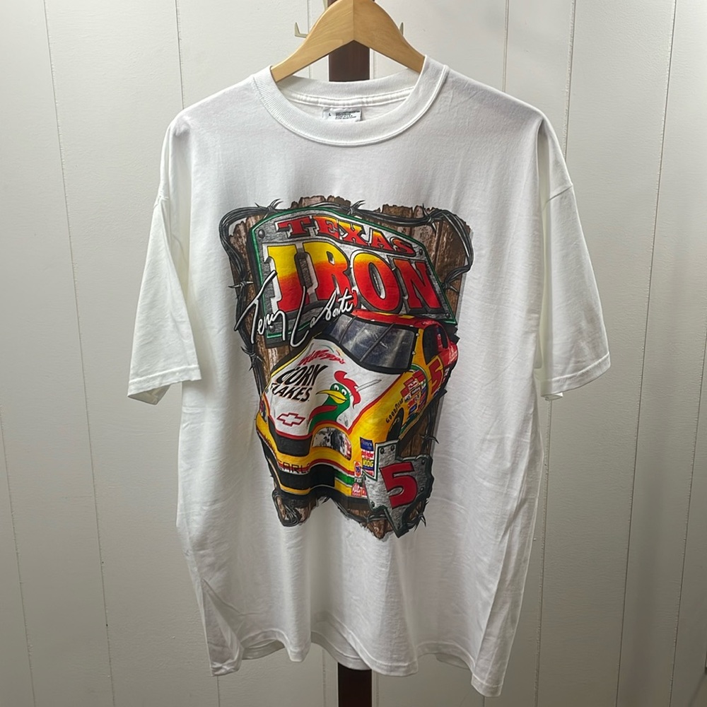 Vintage Tony Labonte Texas Iron Kellogs NASCAR Racing T-Shirt Chase Authentics